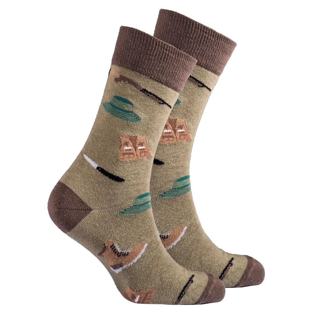 Socks n Socks Mens Crew Socks Rifle Hunting Boots Hat Novelty Cotton Blend